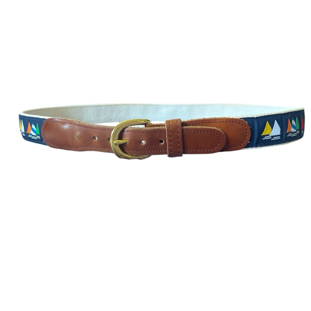 Preston Nautical Sailboat Belt Sz36 - Picture 2 of 5
